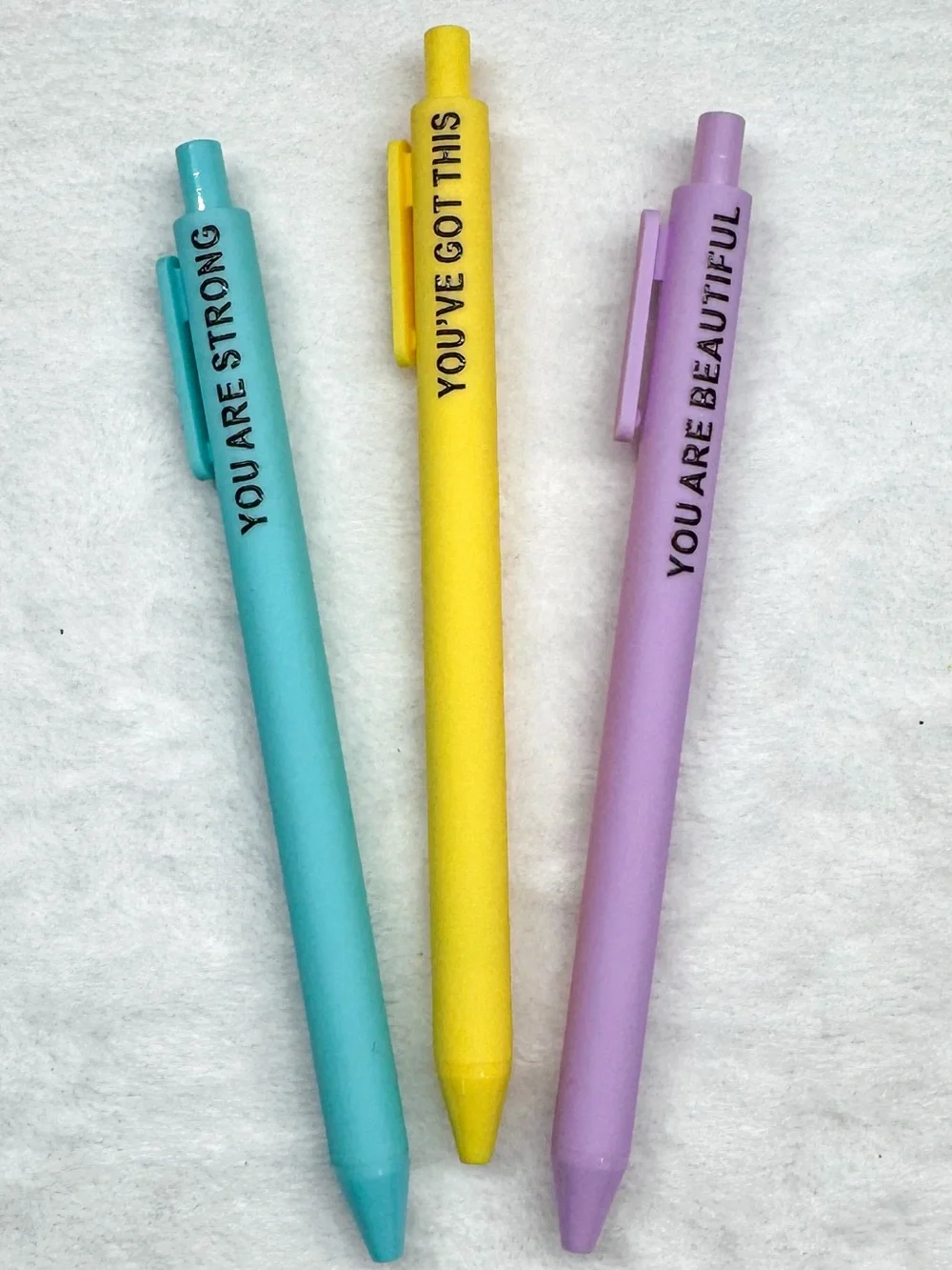 Motivational 6-Piece Pastel Pen Set - Assorted Colors